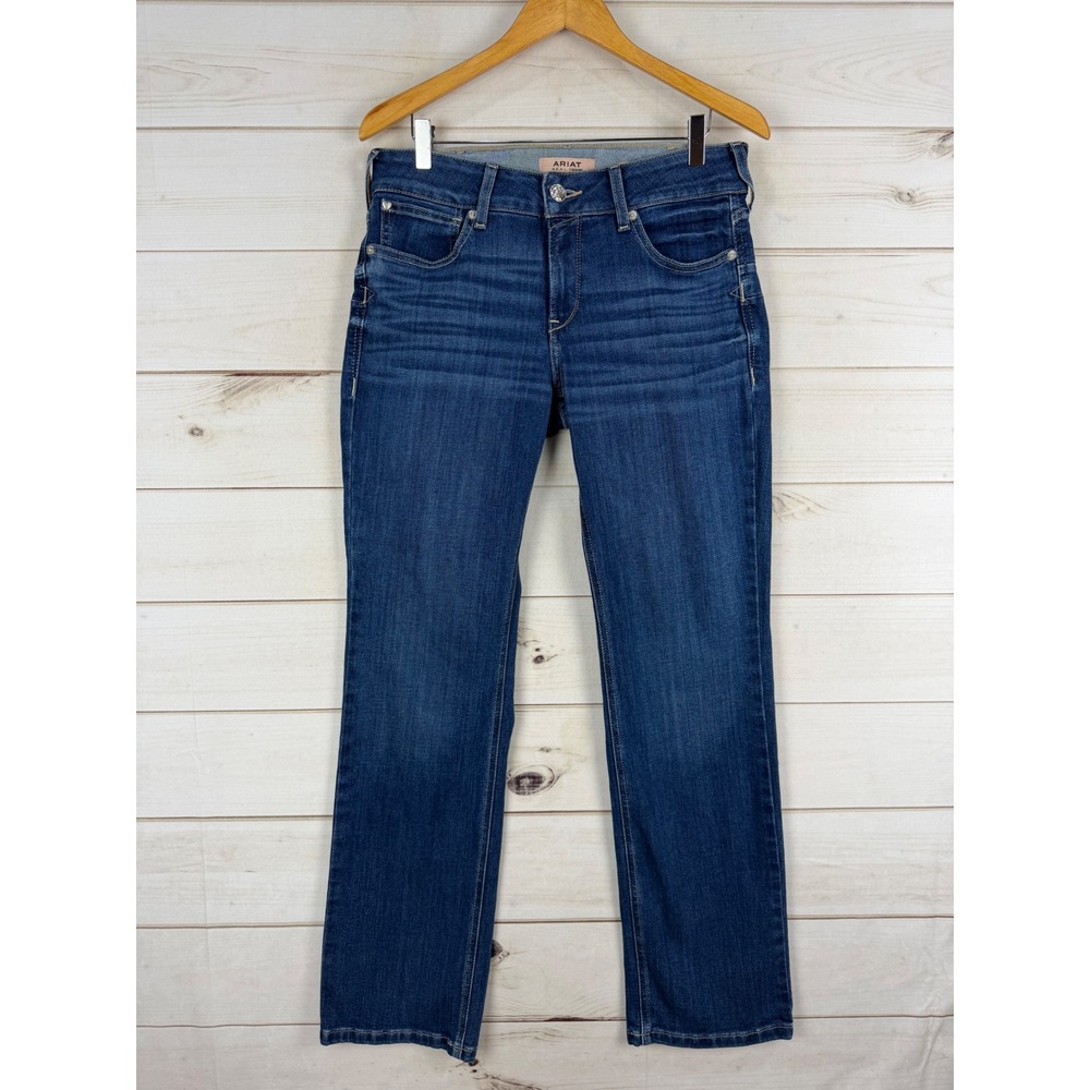 Ariat REAL Jeans Womens 30R Blue Denim Perfect Rise Straight Leg Dark Wash